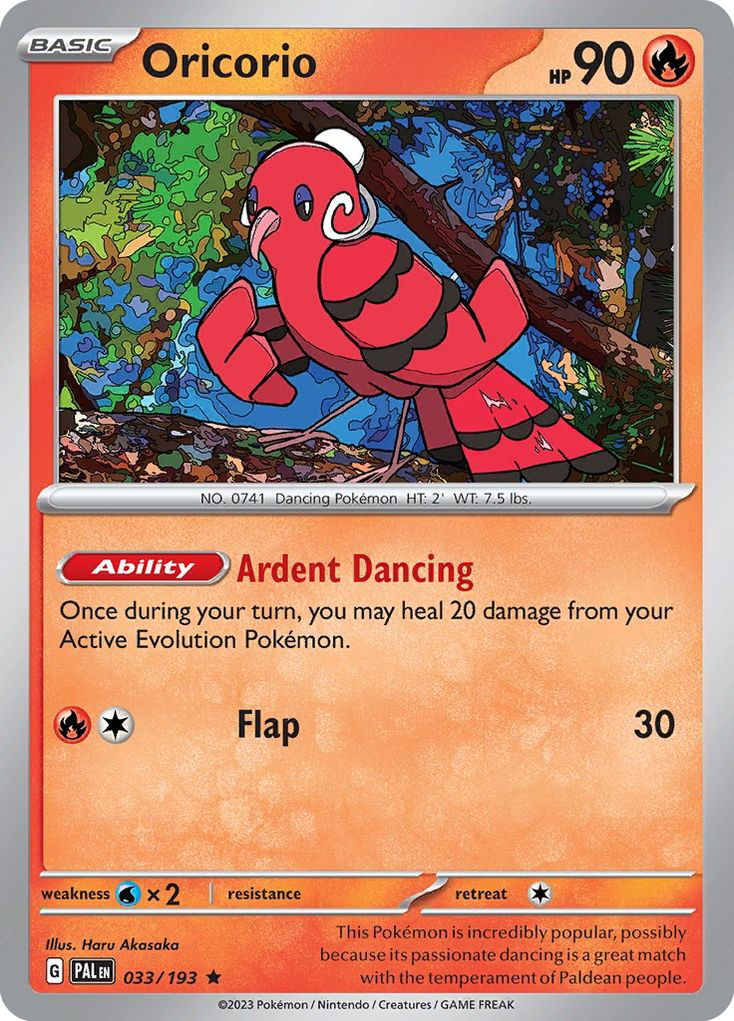 Oricorio sv2-33 Rare from Paldea Evolved Set