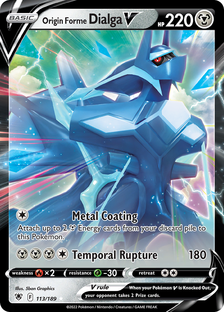 Origin Forme Dialga V swsh10-113 Rare Holo V from Astral Radiance Set