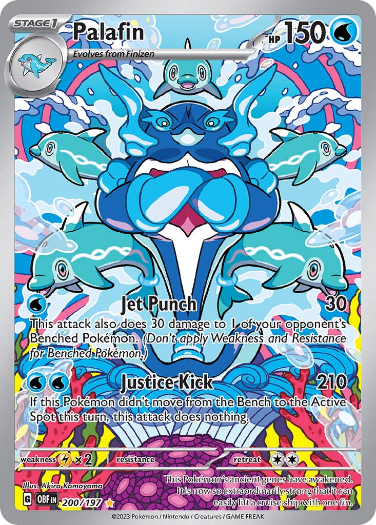 Palafin sv3-200 Illustration Rare from Obsidian Flames Set