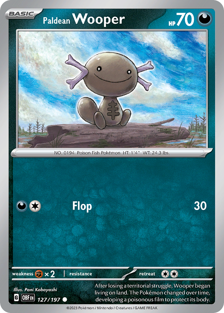 Paldean Wooper sv3-127 Common from Obsidian Flames Set