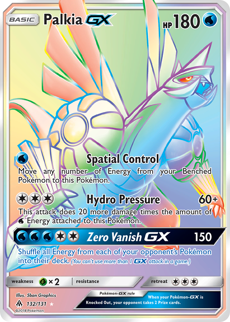 Palkia-GX sm6-132 Rare Rainbow from Forbidden Light Set