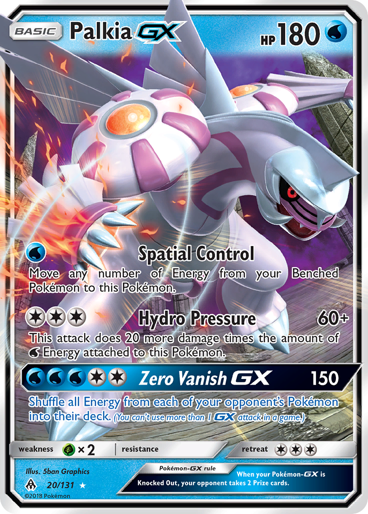 Palkia-GX sm6-20 Rare Holo GX from Forbidden Light Set