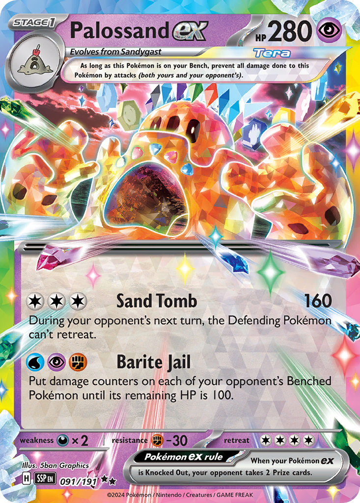 Palossand ex sv8-91 Double Rare from Surging Sparks Set