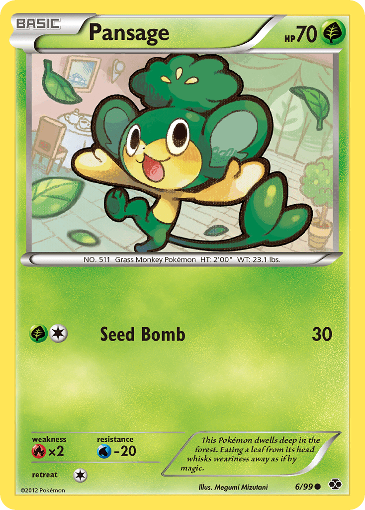Pansage bw4-6 Common from Next Destinies Set