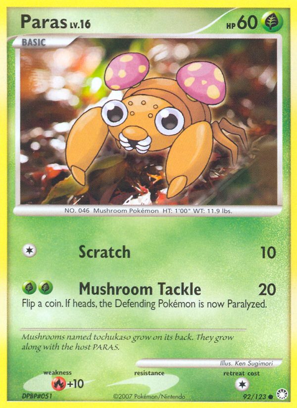 Paras dp2-92 Common from Mysterious Treasures Set