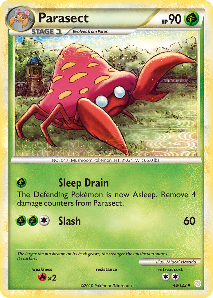 Parasect hgss1-48 Uncommon from HeartGold & SoulSilver Set