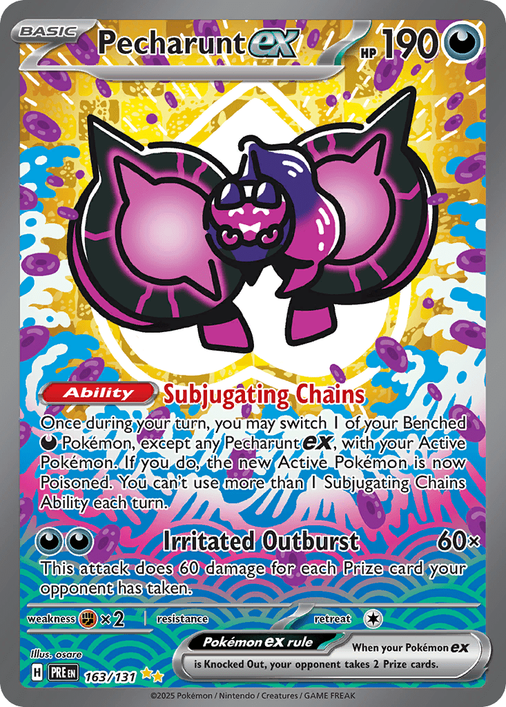 Pecharunt ex sv8pt5-163 Special Illustration Rare from Prismatic Evolutions Set