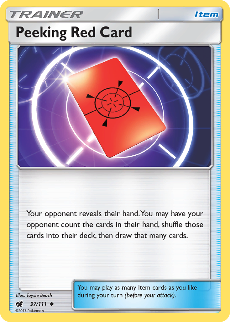 Peeking Red Card sm4-97 Uncommon from Crimson Invasion Set