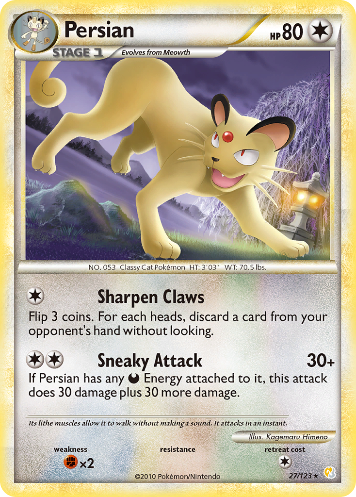 Persian hgss1-27 Rare from HeartGold & SoulSilver Set
