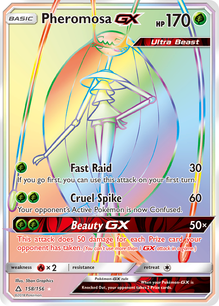 Pheromosa-GX sm5-158 Rare Rainbow from Ultra Prism Set