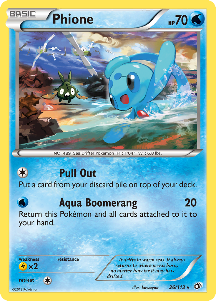 Phione bw11-36 Rare from Legendary Treasures Set