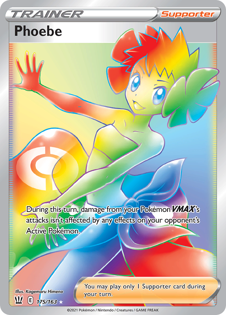 Phoebe swsh5-175 Rare Rainbow from Battle Styles Set