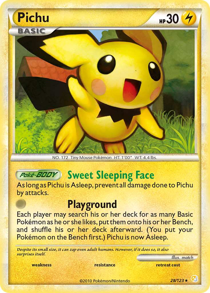Pichu hgss1-28 Rare from HeartGold & SoulSilver Set
