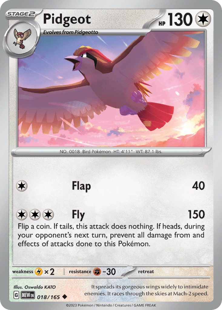 Pidgeot sv3pt5-18 Uncommon from 151 Set