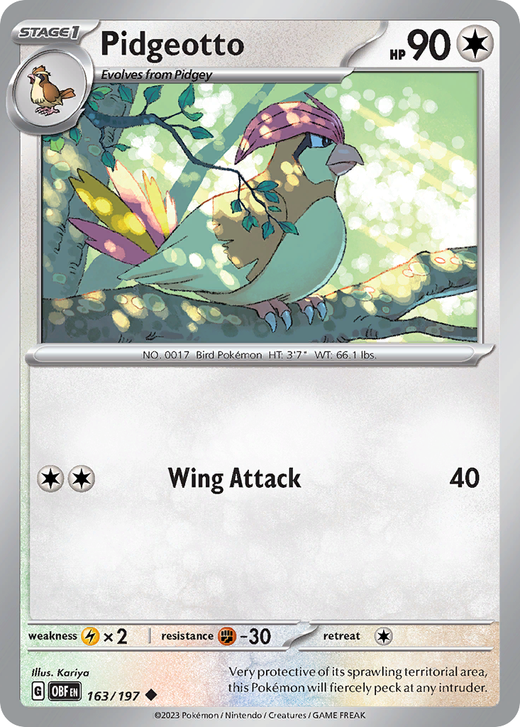 Pidgeotto sv3-163 Uncommon from Obsidian Flames Set