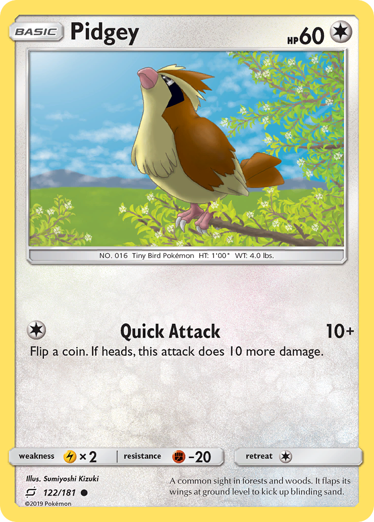 Pidgey sm9-122 Common from Team Up Set