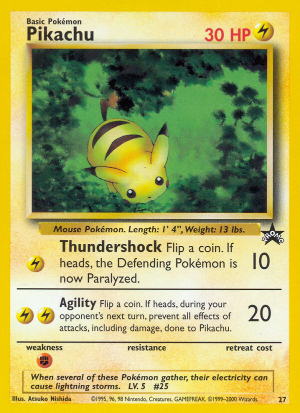 Pikachu basep-27 Promo from Wizards Black Star Promos Set