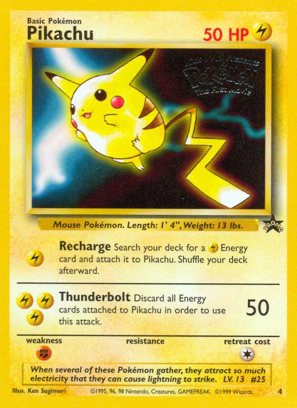 Pikachu basep-4 Promo from Wizards Black Star Promos Set