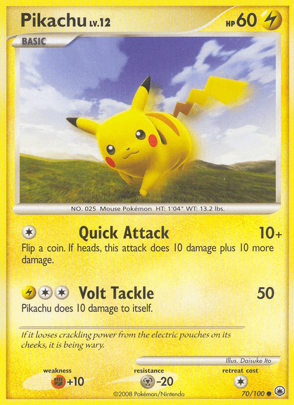 Pikachu dp5-70 Common from Majestic Dawn Set