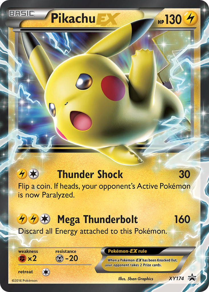 Pikachu-EX xyp-XY174 Promo from XY Black Star Promos Set