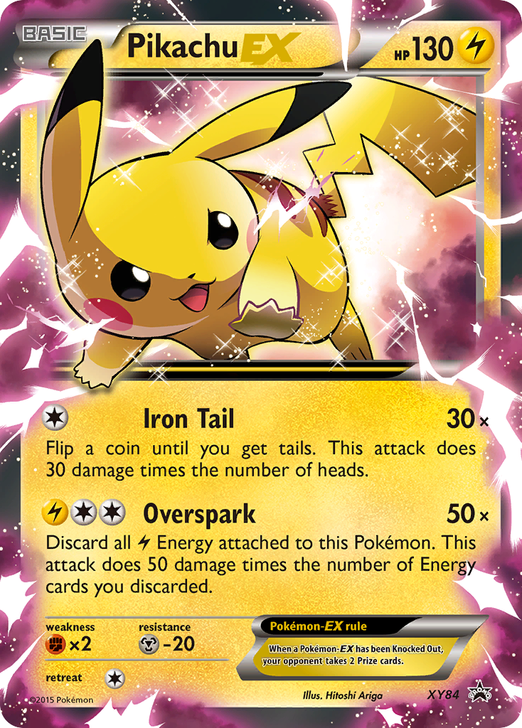 Pikachu-EX xyp-XY84 Promo from XY Black Star Promos Set