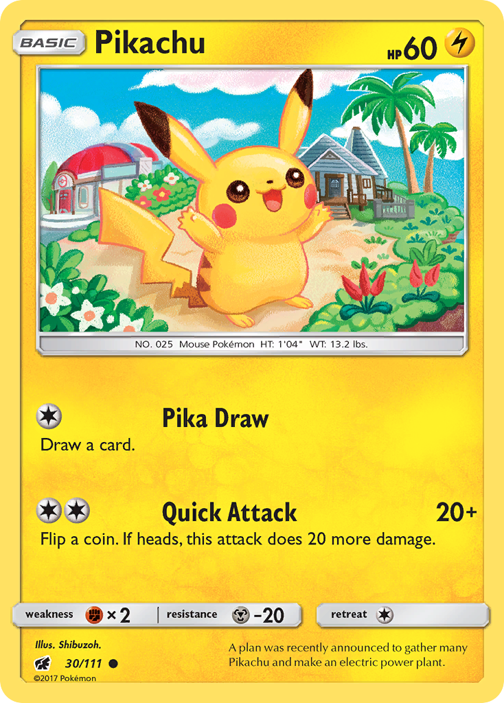 Pikachu sm4-30 Common from Crimson Invasion Set
