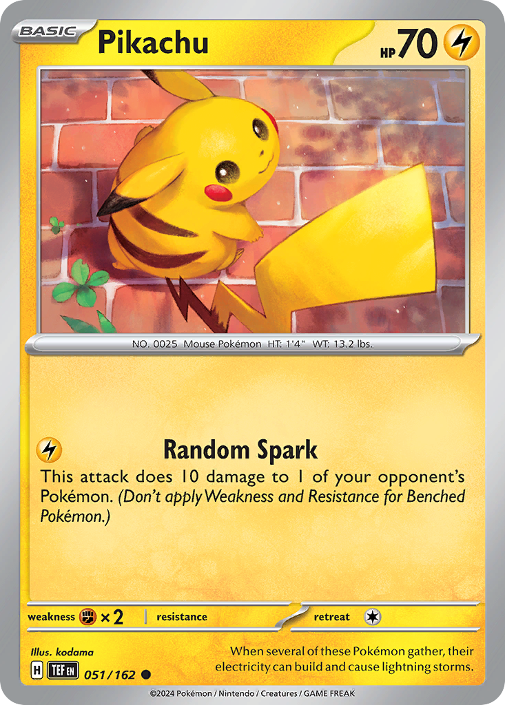 Pikachu sv5-51 Common from Temporal Forces Set