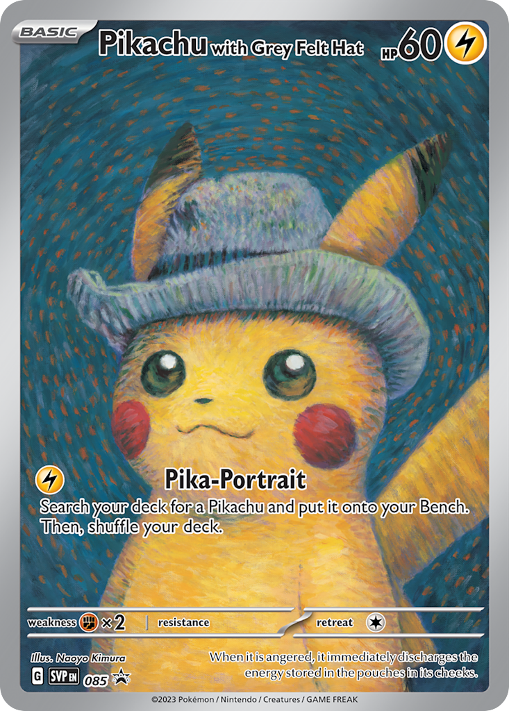 Pikachu with Grey Felt Hat svp-85 Promo from Scarlet & Violet Black Star Promos Set
