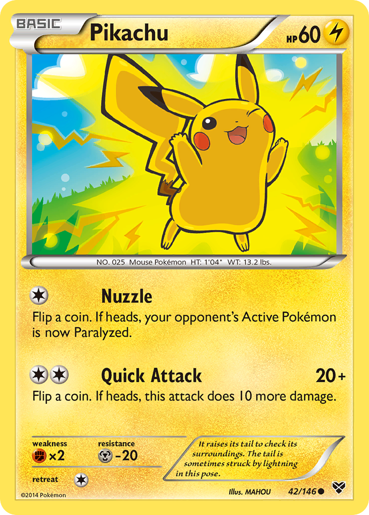 Pikachu xy1-42 Common from XY Set