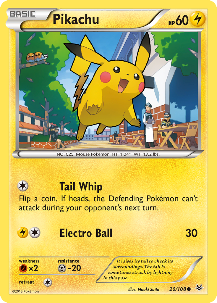 Pikachu xy6-20 Common from Roaring Skies Set