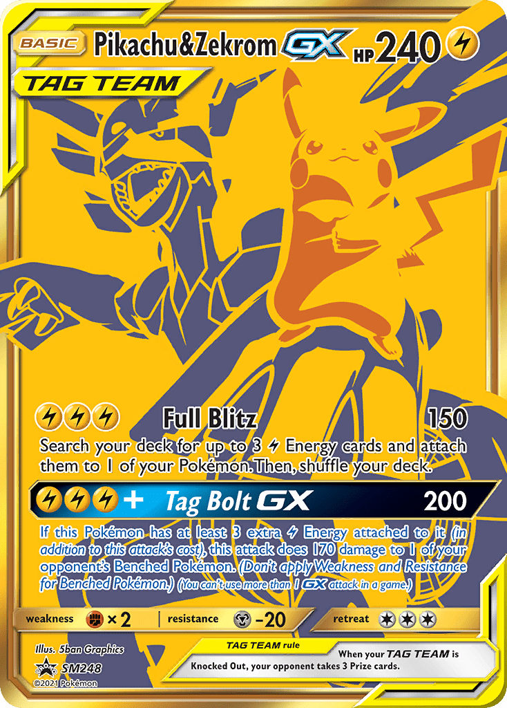 Pikachu & Zekrom-GX smp-SM248 Promo from SM Black Star Promos Set