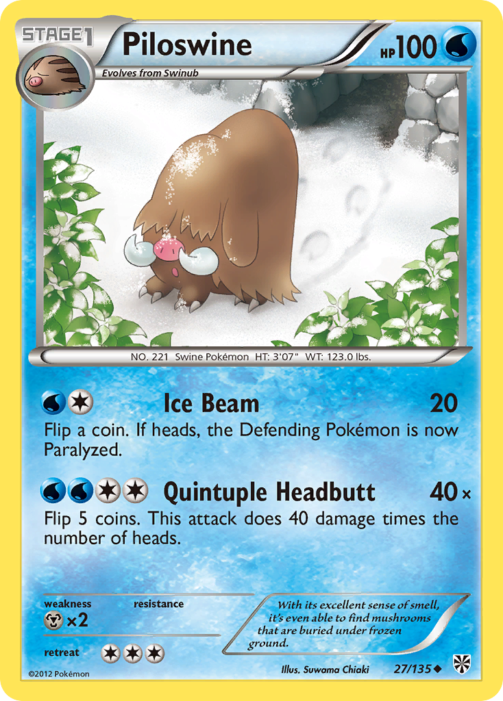Piloswine bw8-27 Uncommon from Plasma Storm Set