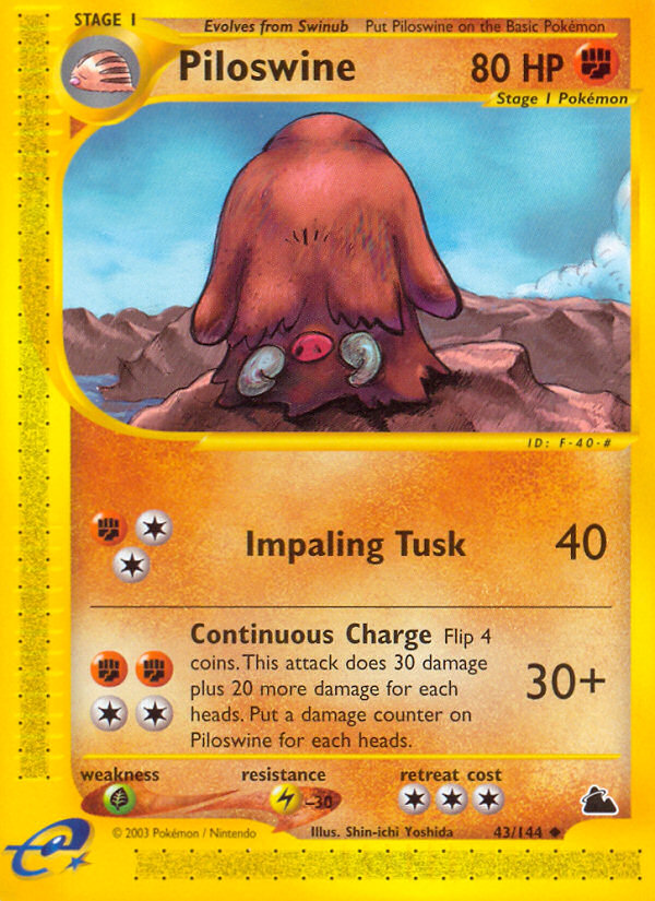 Piloswine ecard3-43 Uncommon from Skyridge Set