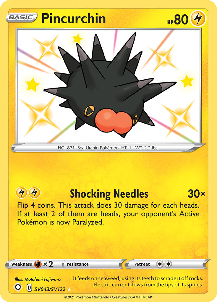 Pincurchin swsh45sv-SV043 Rare Shiny from Shining Fates Shiny Vault Set