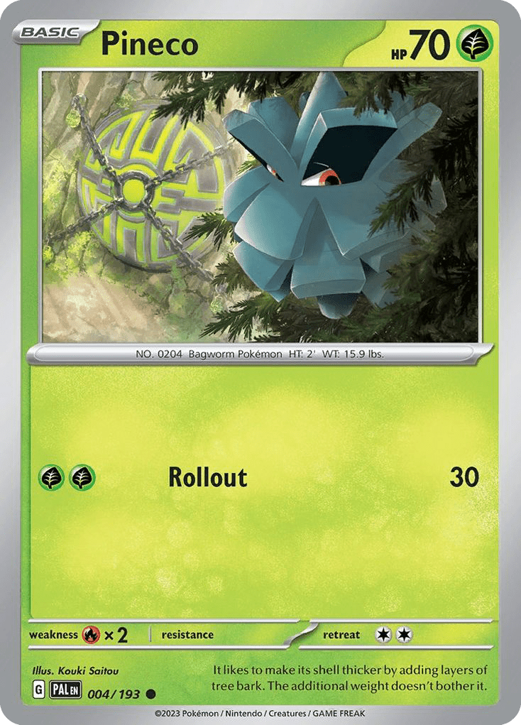 Pineco sv2-4 Common from Paldea Evolved Set