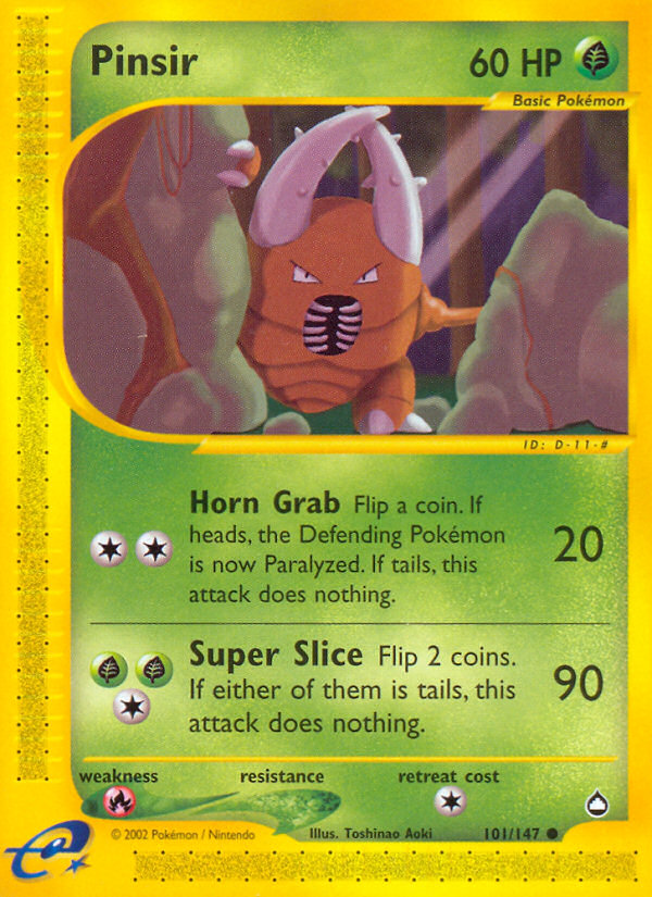 Pinsir ecard2-101 Common from Aquapolis Set