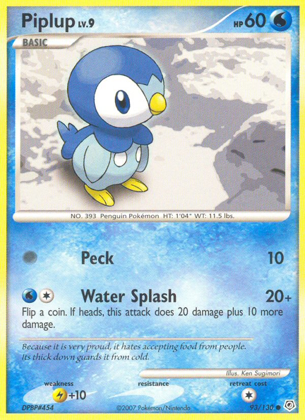 Piplup dp1-93 Common from Diamond & Pearl Set