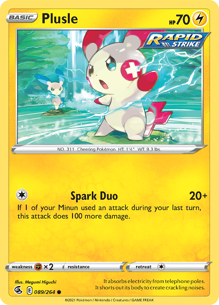 Plusle swsh8-89 Common from Fusion Strike Set