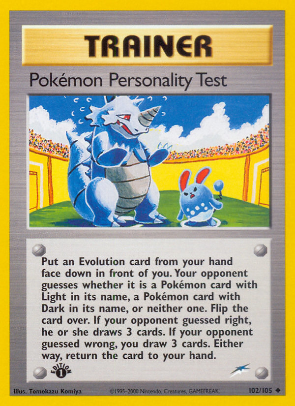 Pokémon Personality Test neo4-102 Uncommon from Neo Destiny Set