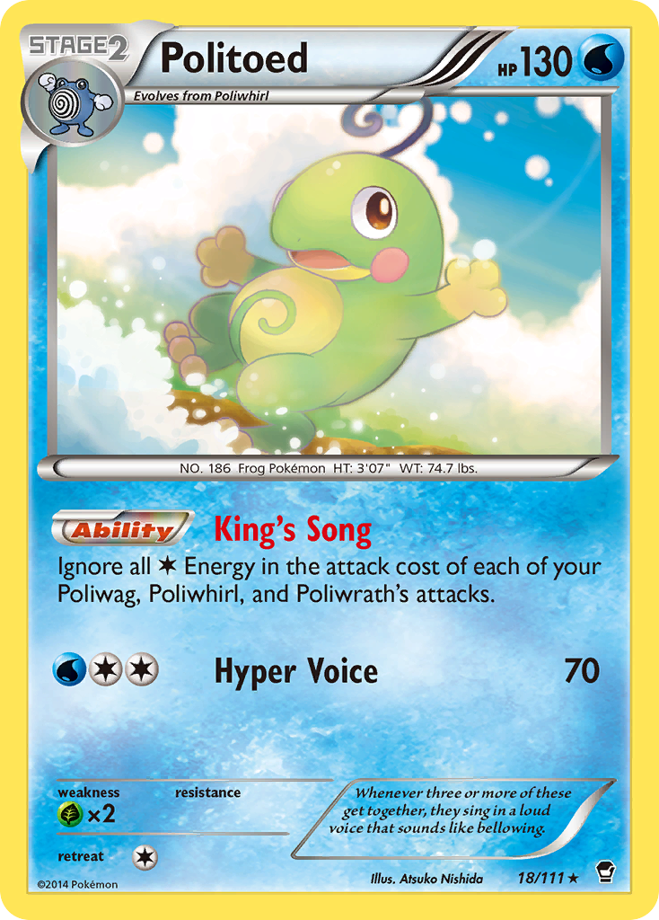 Politoed xy3-18 Rare from Furious Fists Set