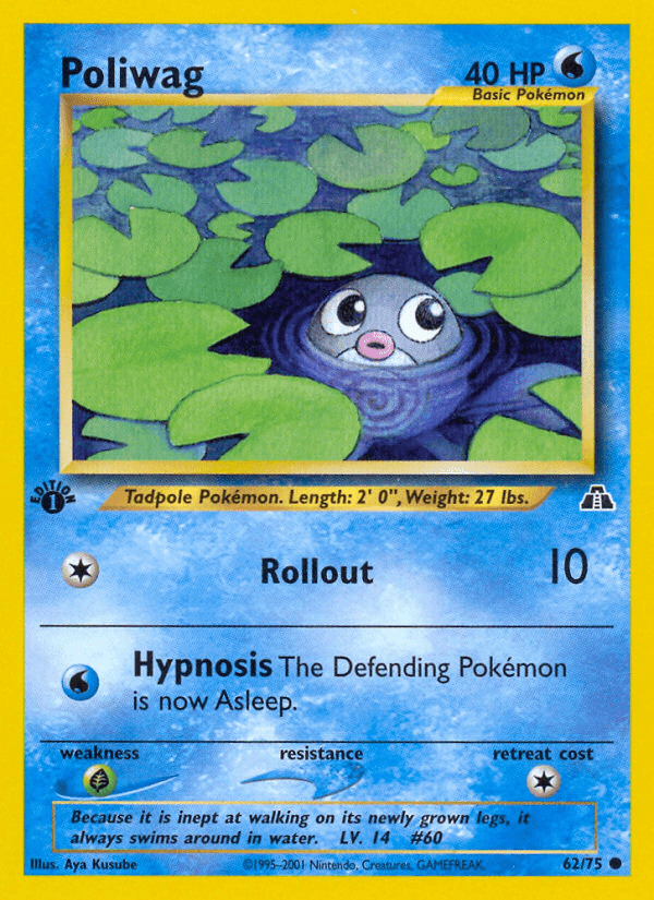 Poliwag neo2-62 Common from Neo Discovery Set