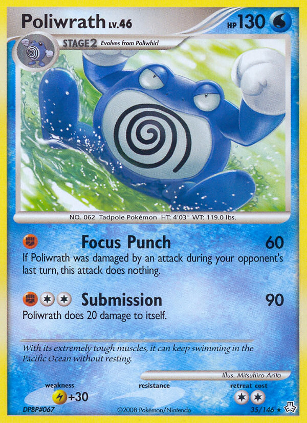 Poliwrath dp6-35 Rare from Legends Awakened Set