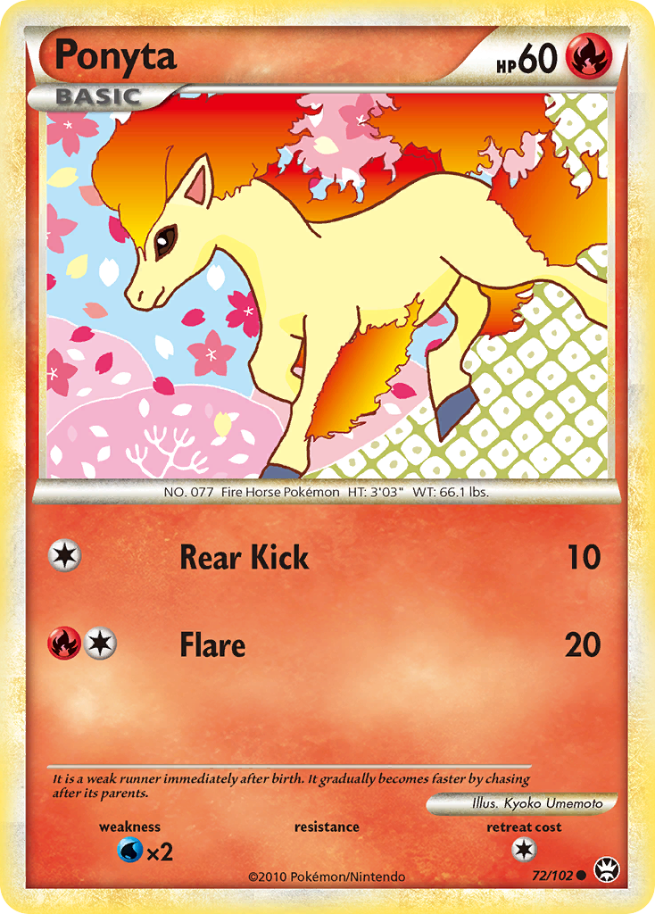 Ponyta hgss4-72 Common from HS—Triumphant Set