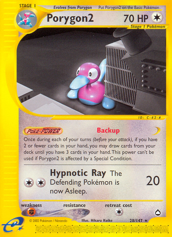 Porygon2 ecard2-28 Rare from Aquapolis Set