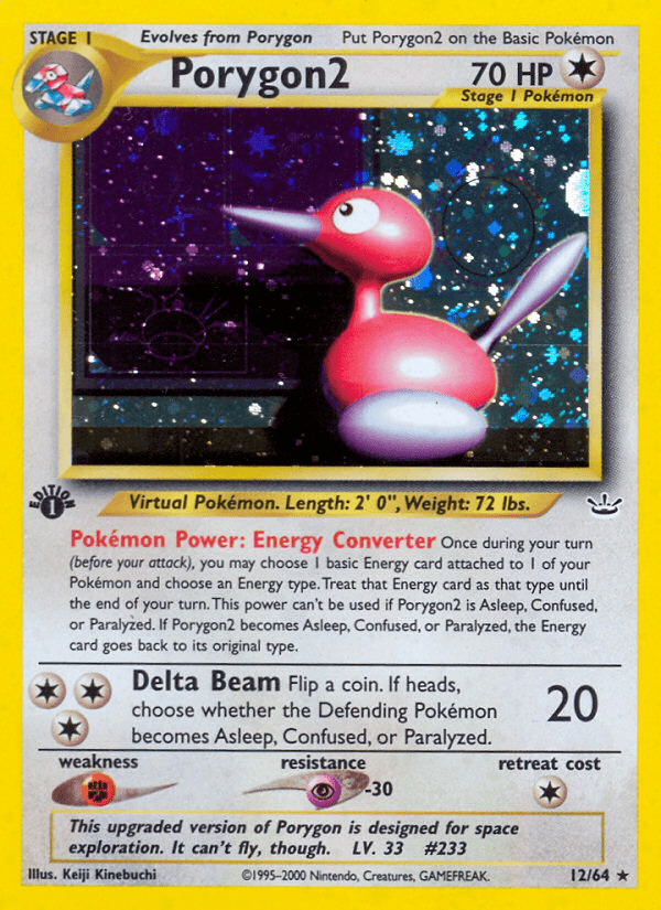 Porygon2 neo3-12 Rare Holo from Neo Revelation Set