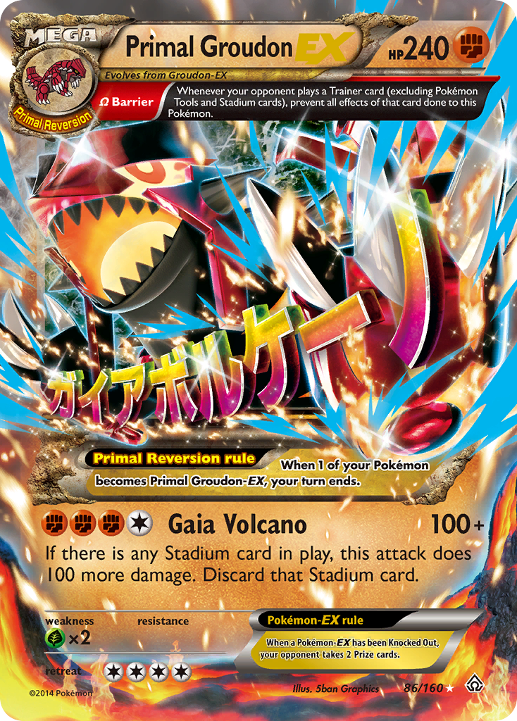Primal Groudon-EX xy5-86 Rare Holo EX from Primal Clash Set