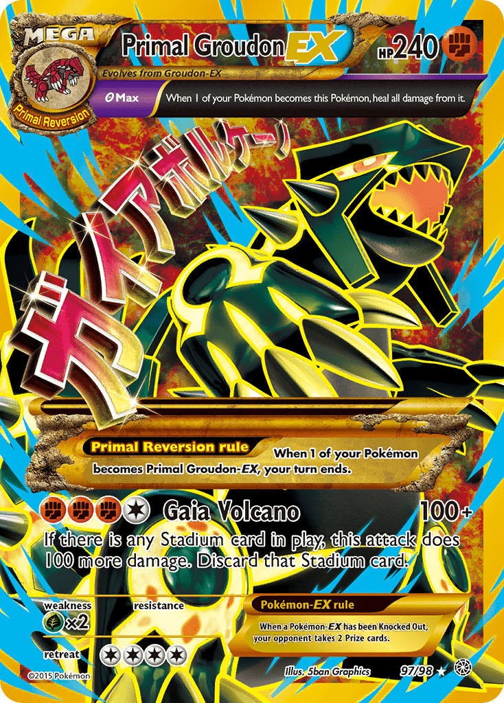 Primal Groudon-EX xy7-97 Rare Secret from Ancient Origins Set