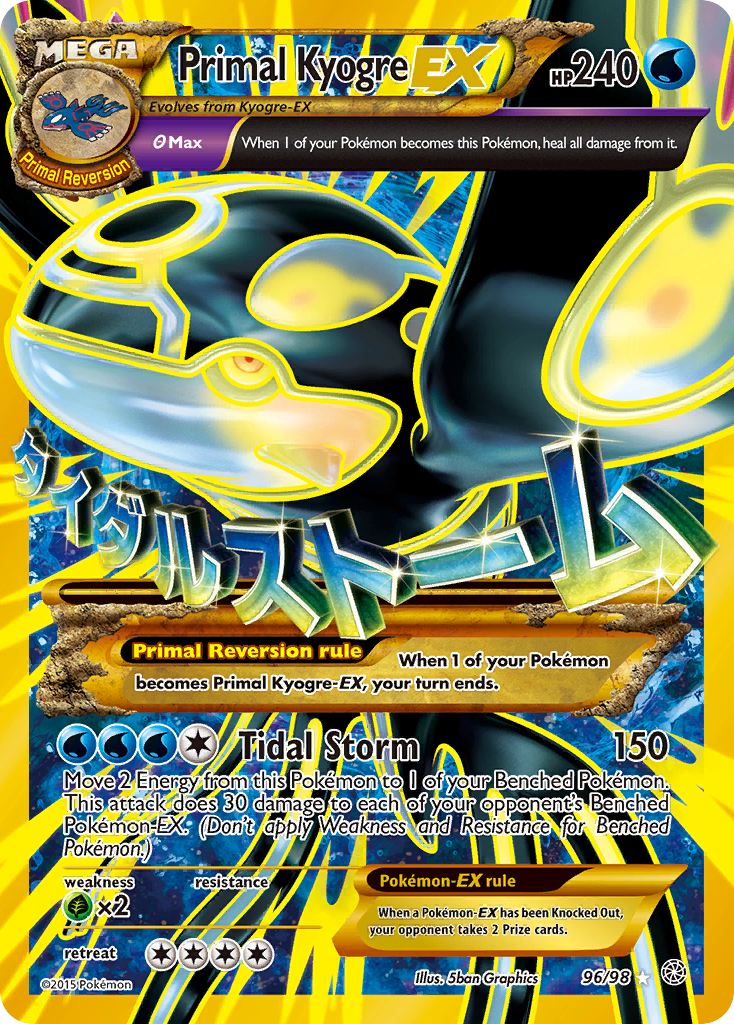 Primal Kyogre-EX xy7-96 Rare Secret from Ancient Origins Set