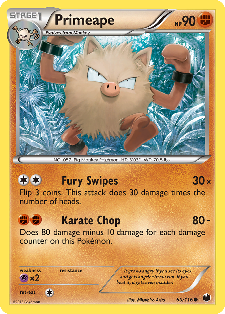 Primeape bw9-60 Common from Plasma Freeze Set