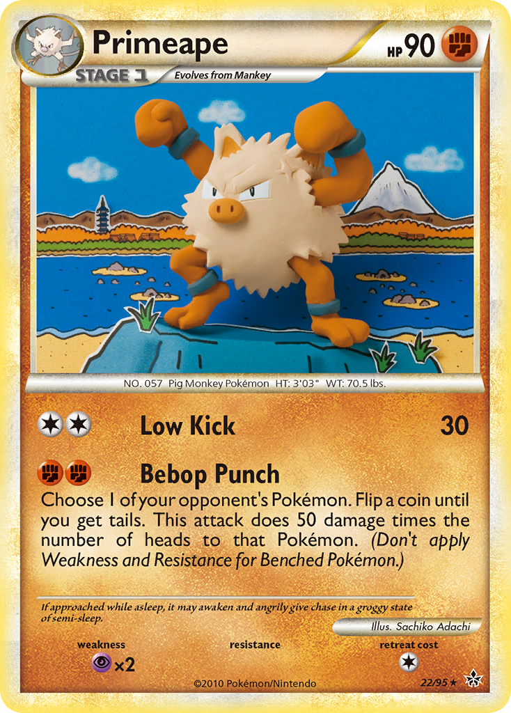 Primeape hgss2-22 Rare from HS—Unleashed Set